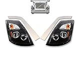 Kozak Compatible With Volvo VNL Full LED Headlight Assembly BLACK for Volvo Truck 630 670 730 780 20