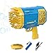 Pistolet a Bulle de Savon pour Enfant, 69 Trous Gros Pistolet à Bulles Automatique avec Ensemble de Chargement de Batterie au Lithium, Un Cadeau Jouet pour Les Enfants âgés de 3 à 12 Ans (Bleu)