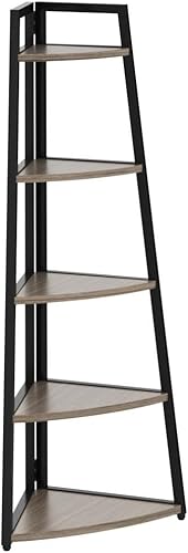 Miniatura 5 de Tribesigns Estante esquinero de 70 pulgadas de alto, estantería industrial de 5 niveles, estantería de esquina industrial, estante de esquina