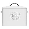 Extra Large White Farmhouse Bread Box for Kitchen Countertop - Holds 2+ Loaves for All Your Bread Storage - Bread Container Counter Organizer to Suit Farmhouse Kitchen Decor, Vintage Kitchen, Rustic