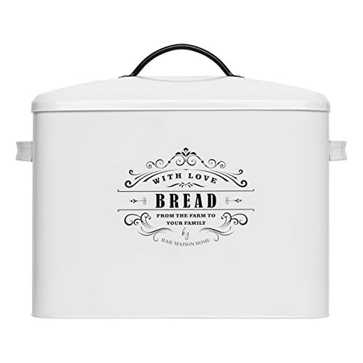Extra Large White Bread box - Bread Boxes for Kitchen Counter Holds 2+ Loaves for All Your Bread Storage | Bread Container Counter Organizer to suit Farmhouse Kitchen Decor, Vintage Kitchen, Rustic