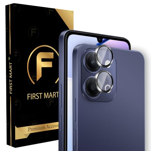 Image of FIRST MART Black Camera Ring Guard Protector for Vivo T5 Lite | Tempered Glass with Metal Alloy Rings, HD Clear, Scratch Resistant, Case-Friendly | Pack of 1