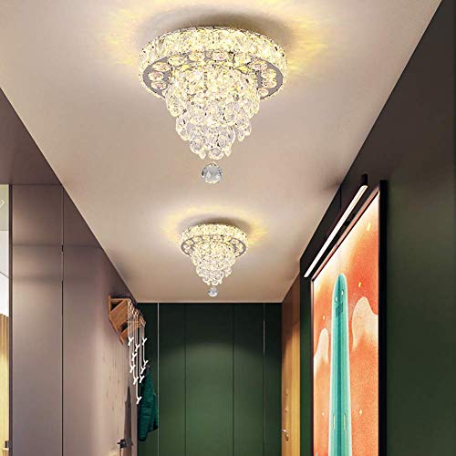 Lámpara de techo de cristal LED K9 redonda de 40W y 3400lm para salón 3