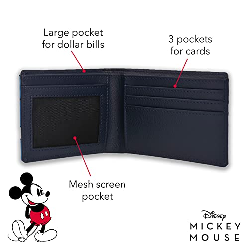 Disney Mickey Mouse Vintage Bifold Wallet in a Decorative Tin Case, Multi4