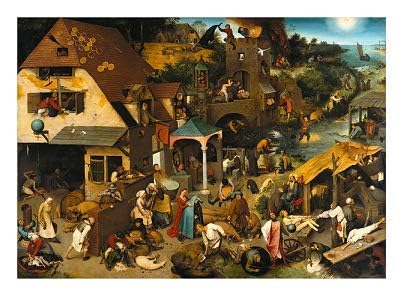  Social Crazy POSTER su carta fotografica premium 270 gr - Bruegel - Proverbi fiamminghi - Fine Art Print Locandina HD 100% QUALITà ITALIA Idea Regalo Casa quadro home (A4)