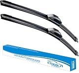 VTOGOI OEM Quality 22''+22'' Windshield Wiper Blades,Premium All-Seasons J-Hook Replacement Wiper Blades (2 Pack)