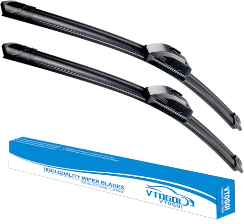 VTOGOI OEM Quality 24''+18'' Windshield Wiper Blades,Premium All-Seasons J-Hook Replacement