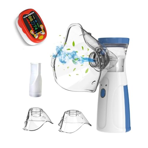 PHARMALUXE Nebulizador, Nebulizador bebe, Nebulizador adultos, Nebulizador portatil, vapsolo, Nebulizador Niños, Nebulizador Nasal Bebe, Inhalador de Vapor, REGALO Pulsioximetro, Oximetro, Pulsometro