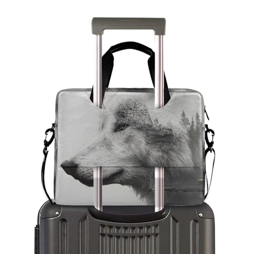 Bolsa maletín para laptop con estampado y múltiples bolsillos miniatura 4