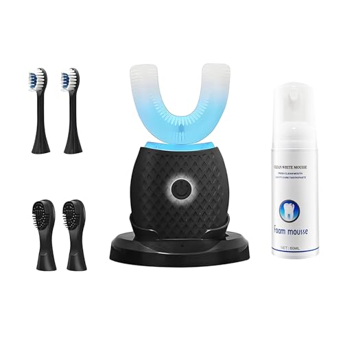 Ralexidog U-Shaped Electric Toothbrush Comfort-Focused Design with Secure Grip for Daily Oral Hygiene at Home (Black)