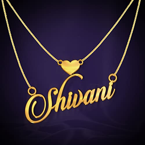 Image of Shivani Cursive Gold & Silver Name Pendant Necklace, Best Jewelry Gift for Girls.