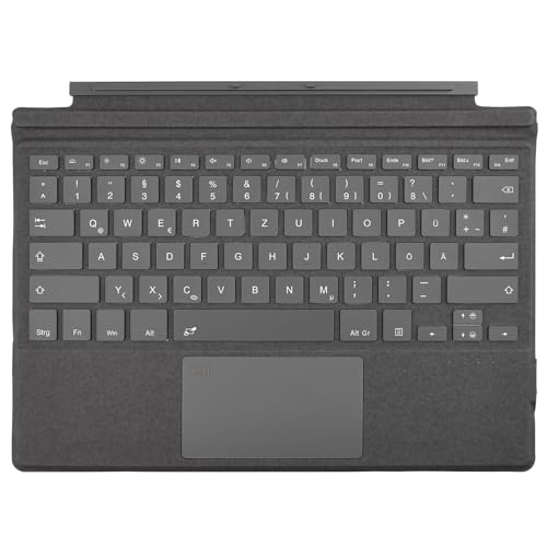 Rii Surface Tastatur für Surface Pro 7 Plus/7/6/5/4/3 Bluetooth 5.2 Mit Touchpad und 7-Farbiger Hintergrundbeleuchtung - Grau (QWERTZ Deutsches Layout)