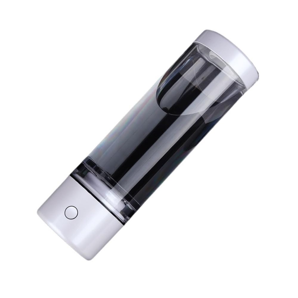 Nano Hydrogen Water Generator Bottle Anti Aging Alkaline Rich Hydrogen Cup Electrolysis Ionizer H2 Respiratory 5000PPB(White)