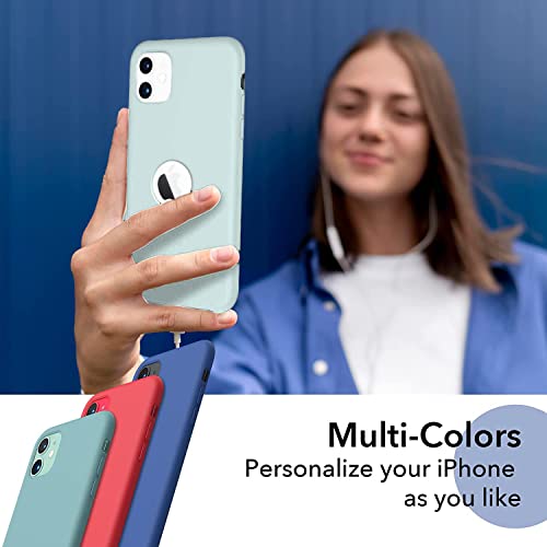Image of VONZEE Liquid Silicone Soft Back Cover for iPhone 11 Case, Shockproof Slim Camera & Full Body Protection Non Yellowing Cover with Microfiber Lining & Logo Cut (6.1 Inch) -Mint Green