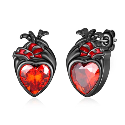 Boucles d'oreilles cœur anatomique le cadeau gothique idéal pour femme