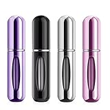 PetalPulse 4PCS 5ml Bouteille Vaporisateur de Parfum de Voyage, Mini Flacon de Voyage, Portable vaporisateur parfum, Atomiseur, Adapté Aux Voyages En Avion, Aux Sacs à Main Et Aux Voyages