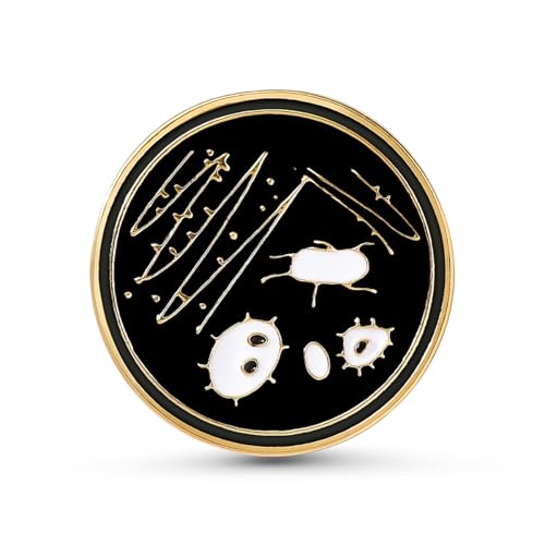 Image of Dr's gift Bacterial Petri Dish Enamel Brooch Lapel Badge Pin for Backbag Hat Science Lab Jewelry for Microbiologists Biology Students Researchers Gift