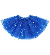 Zando Toddler Girls Sparkle Layered Tutu Skirt Ballet Dance Dress Sequin Tulle Skirt for Kids Hal...