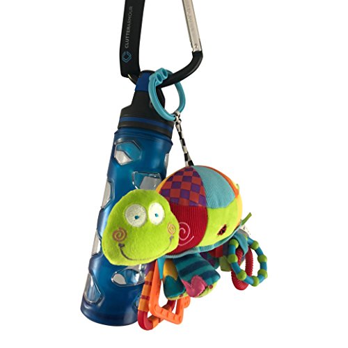 Stroller Hooks - XLarge Set of 2 - Easy to Clip on Stroller & Saves You Carrying Shopping & Diaper Bags – Hook All the Baby Gear You Need & Go – 2 Adjustable Straps - Carabiner Clips Fit All Strollers