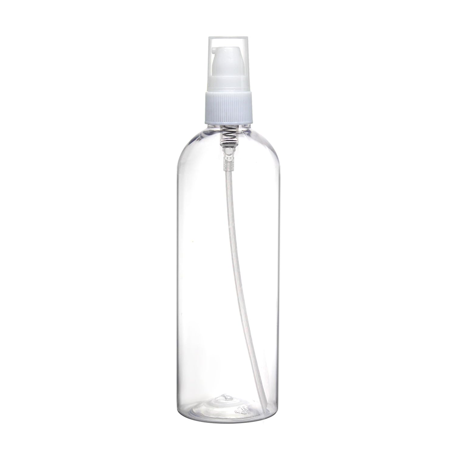 nsb herbals 200ml clear plastic round empty refillable & reusable bottle with white serum pressed pump dispenser for liquid, lotion cream, shampoo, cosmetic & multipurpose (pack of 1)