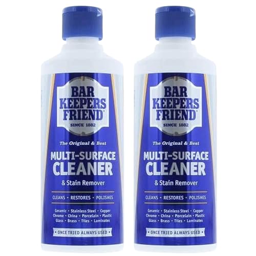 Bar Keepers Friend Multi-Surface Cleaner 2x250g - Original & Best - Cleans Restores and Polishes - Perfect for Work Surfaces China & Glassware Stainless Steel Sinks Cookers and Cookware