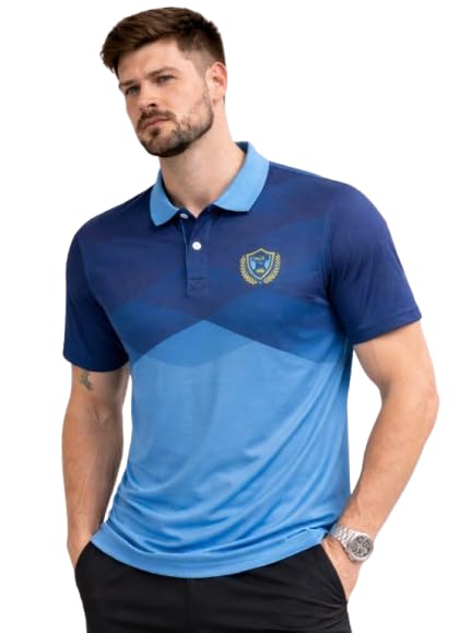 Image of Man Blue Printed Active Wear Sports T-Shirt