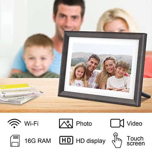 Image of Frameo Digital Photo Frame WiFi 10.1 Inch IPS Touchscreen HD Display, 16GB Memory, Automatic Rotation, Easy Setup for Sharing Photos or Videos via Frameo App