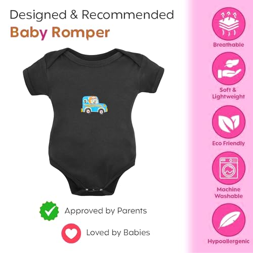 Image of VParents Rompers for New Born Baby Girl & Boy (Pack of 3), 100% Cotton Half Sleeve Romper /Bodysuit /Jumpsuit /Onesies /Sleepsuit For Infants & Toddlers, Comfortable Daily Wear Clothes For Babies
