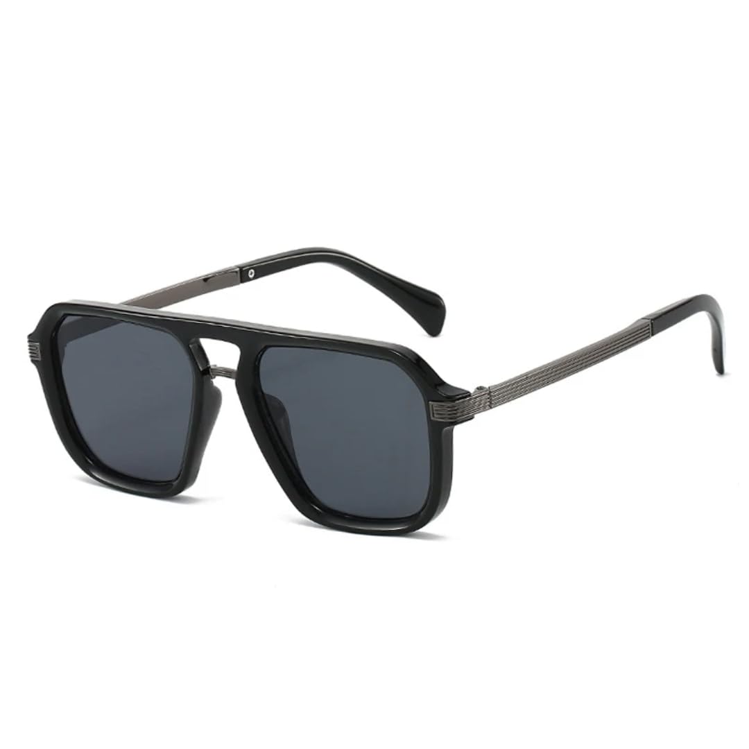 Gafas de sol vintage con doble puente y lentes degradadas UV400, ideales para exteriores y a la moda.
