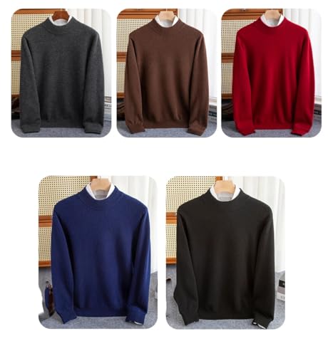 Mens Wool Blend Pullover Mock Neck Sweater Warm Solid Knit Sweaters Jumper Business Casual Top3