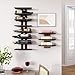 Hoctieon 8 Tier Wall Mount Wine Rack, Wall Racks for Wine Bottles Display and Storage, Hanging Bottle Organizer for Living Room, Dining Room, Wine Cellar, Bar, Black