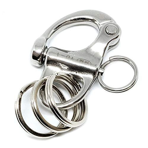 Amazon.co.jp: 二重リング付き スナップシャックル キーリング