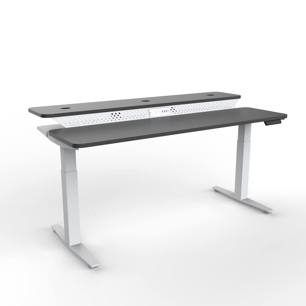 VERSADESK 60 Wide Powerlift Split Level Electric Standing Desk - Ergonomic Design Easy Installation - Height Adjustable Sit — view 4