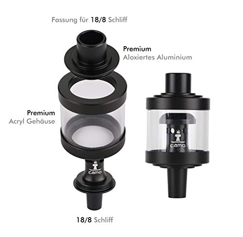 Camo Pro Shisha Set Aluminium Alu Schwarz 84 cm Hookah Wasserpfeife Steinkopfset Acryl Molassefänger 18/8 Schliff Base… – Bild 6