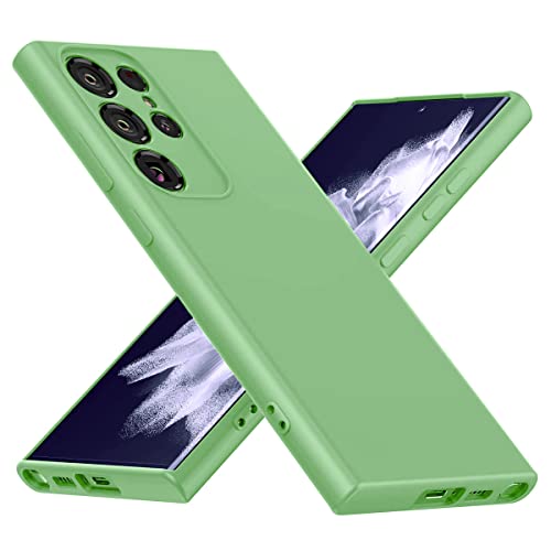 Image of LIRAMARK Liquid Silicone Soft Back Cover Case for Samsung Galaxy S23 Ultra 5G (Mint Green)