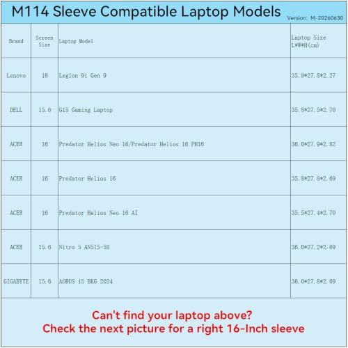Image of Smatree M114 Hard Protective Laptop Case for 16 inch Lenovo /GIGABYTE /ACER | Compatible for 16 inch Lenovo LOQ 16IRH8 /16APH8, GIGABYTE AORUS 16 BKF /BSF, ACER Predator Helios 300 PH315-55-79KT(X8311)