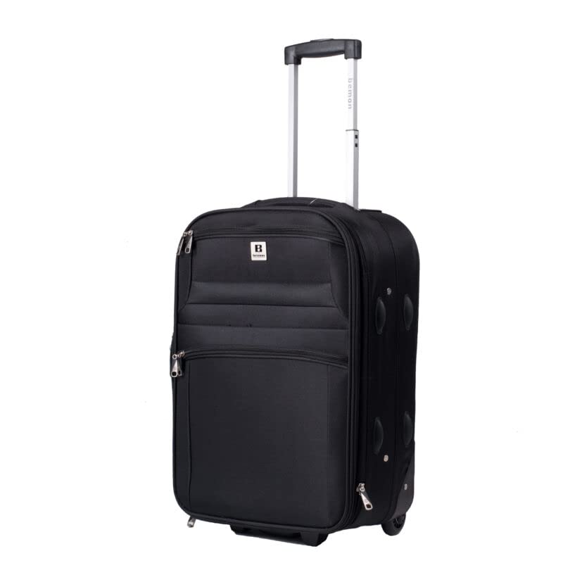 BEMON Valise Souple en Toile 65cm 2 Roues Noir