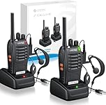eSynic 2Pack Professional Walkie Talkies for Adults Rechargeable Walkie Talkies Best 16CH Walkie Talkie Hand Free VOX Two Way Radio With Earpieces& LED Lights Wonderful Gifts For Adults Kids etc