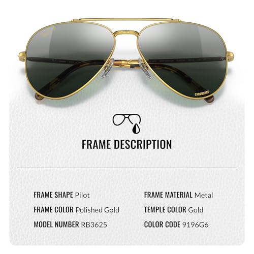 Image of Ray-Ban RB3625 NEW AVIATOR Pilot Shaped Sunglasses for Men & Women with Official RAYBAN Eyewear Kit