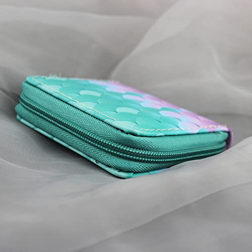 MayeBridge Cute Unicorn Purse Unicorn Zipper Wallet Long Clutch Bag PU Leather Purse For Girls Women (Mermaid 1207A)4