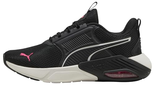 PUMA X-Cell Nova Fs - Tenis unisex para correr, Puma Negro, blanco cálido, rosa puro, 44 EU