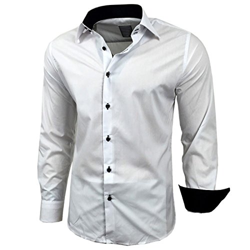  Subliminal Mode - Chemise Homme Bicolore uni M...