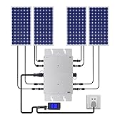 Solar Grid Tie Micro Inverter WVC-1200W 1200W 110V Waterproof Inverters Solar Powered Reversing Converter Aluminium Alloy Inverters w/LCD Display for Schools, Power Stations, Homes