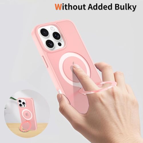 Image of Magnetic for iPhone 16 Pro Max Case, 6.9 inch, Compatible with MagSafe, Rugged Kickstand, Not-Yellowing Military-Grade Protection, Matte Pink