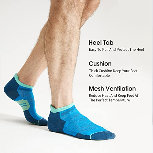 Image of CS CELERSPORT Men's Ankle Running Socks with Cushion, Arch Support Low Cut Athletic Tab Socks for Men Women 6 Pack