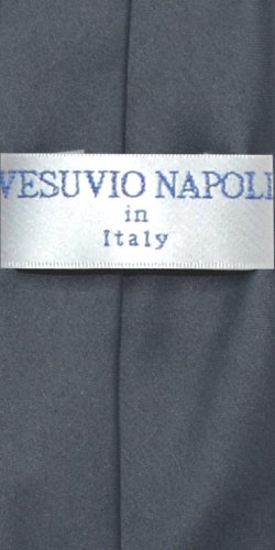 Vesuvio Napoli Boy's CLIP-ON NeckTie Solid CHARCOAL GREY Color Youth Neck Tie2