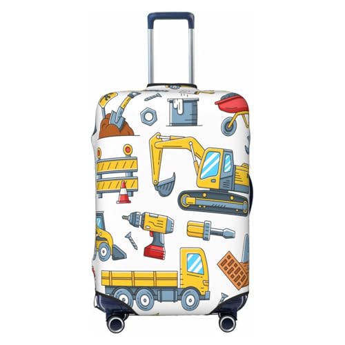 Construction Tools Machinery Luggage Cover for Suitcase, Suitcase Cover Protector Fit 22-24 Inch Luggage Travel Accessories, M