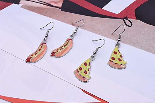 Food Earrings Cute Pizza Hot Dog Hamburger Hook Earrings Cola Bottle Dangle Earrings for Women4