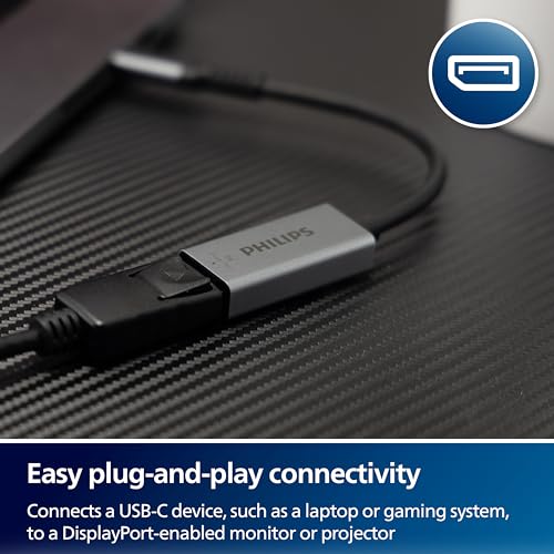 Adaptateur USB-C vers DisplayPort PHILIPS 8K pour connecter votre MacBook Pro sans latence - 3