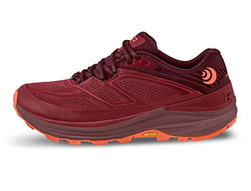 Topo Athletic Women's Ultraventure 2 Comfortable Lightweight 5MM Drop Trail Running Shoes, Athletic Shoes for Trail Running, Berry/Orange, Size 8.5 